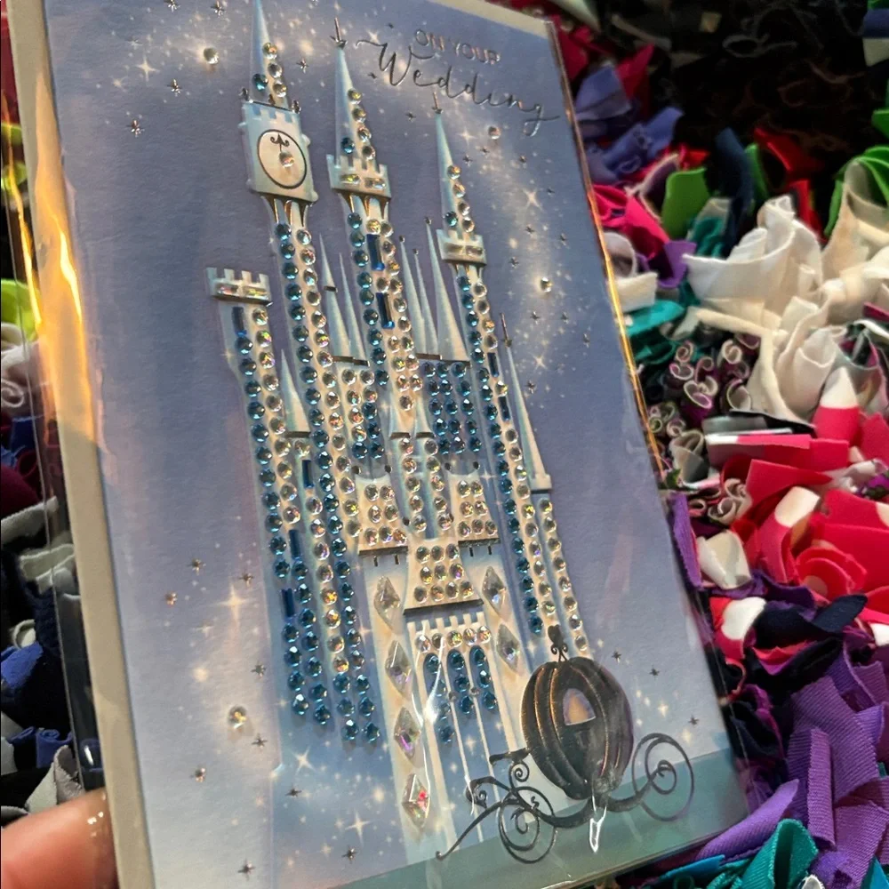 🆕American Greetings-Papersong ‘Disney’ 3D Rhinestone Wedding Card